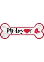 Boston Red Sox Dog Bone 6x12 Sign