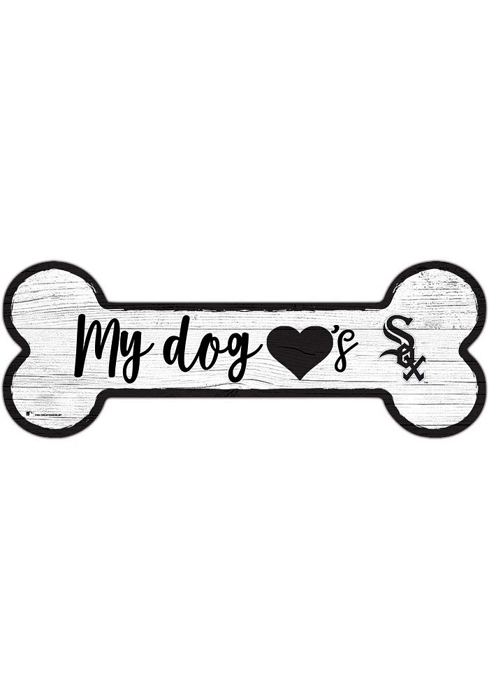 Chicago White Sox Dog Bone 6x12 Sign