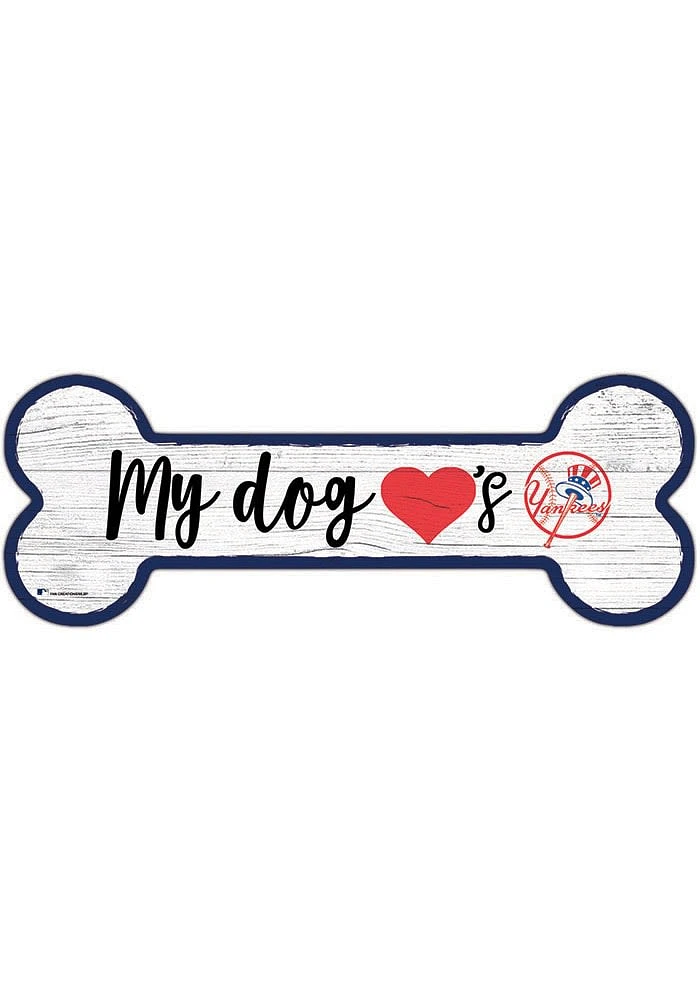 New York Yankees Dog Bone 6x12 Sign