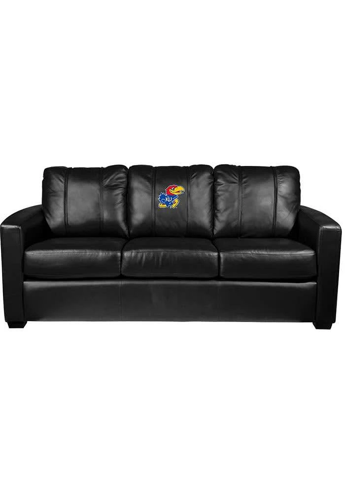 Kansas Jayhawks Faux Leather Sofa - Black