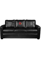 Louisville Cardinals Faux Leather Sofa - Black