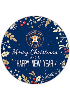 Houston Astros Merry Christmas and New Year Circle Sign