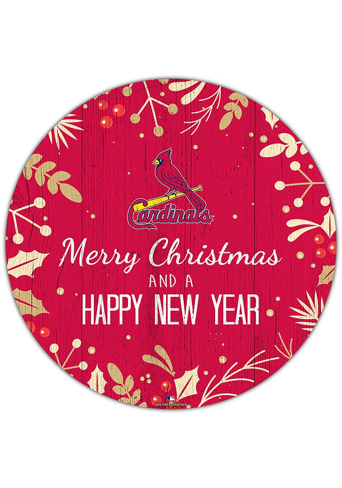 St Louis Cardinals Merry Christmas and New Year Circle Sign