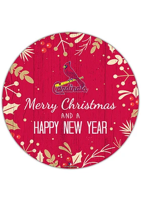 St Louis Cardinals Merry Christmas and New Year Circle Sign