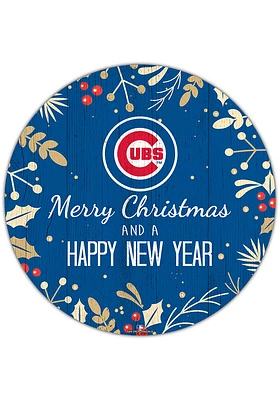 Chicago Cubs Merry Christmas and New Year Circle Sign