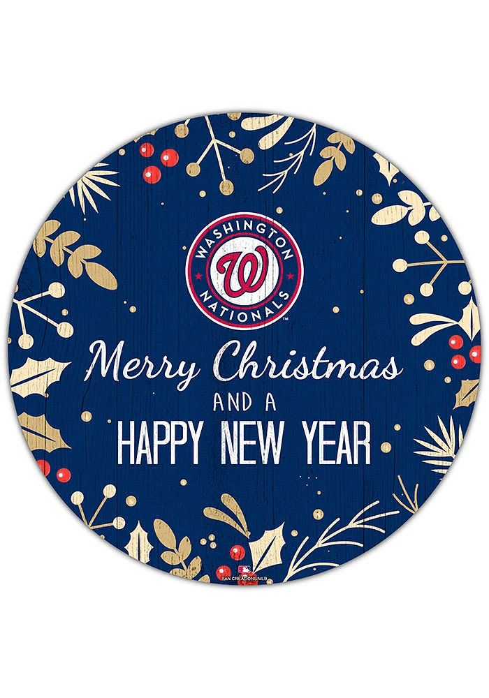 Washington Nationals Merry Christmas and New Year Circle Sign