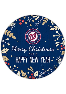 Washington Nationals Merry Christmas and New Year Circle Sign