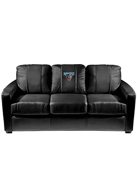 Maine Black Bears Faux Leather Sofa - Black
