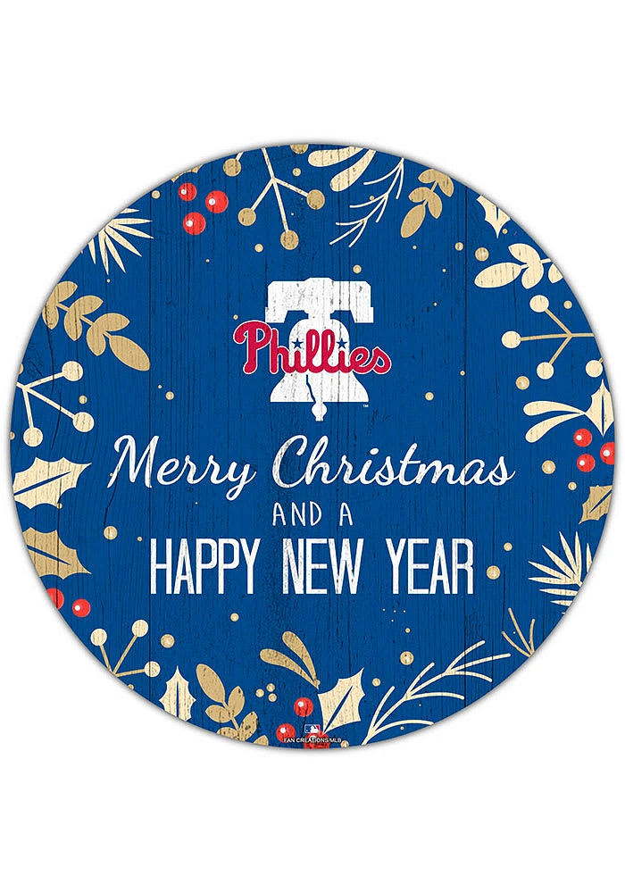 Philadelphia Phillies Merry Christmas and New Year Circle Sign