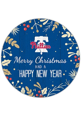Philadelphia Phillies Merry Christmas and New Year Circle Sign