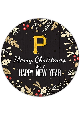 Pittsburgh Pirates Merry Christmas and New Year Circle Sign