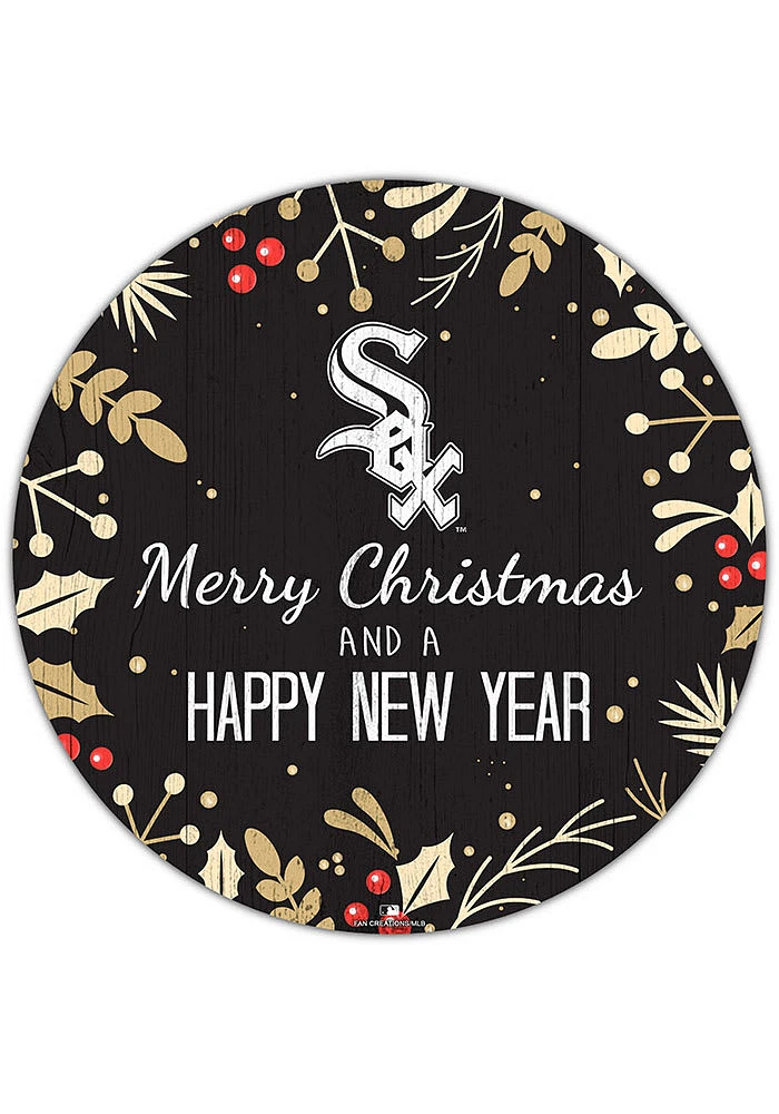 Chicago White Sox Merry Christmas and New Year Circle Sign