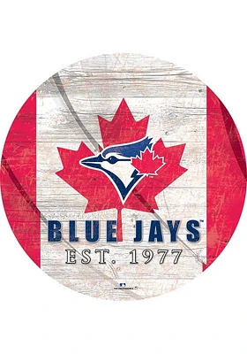 Toronto Blue Jays Team Color Flag 12 Inch Circle Sign