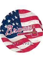 Atlanta Braves Team Color Flag 12 Inch Circle Sign