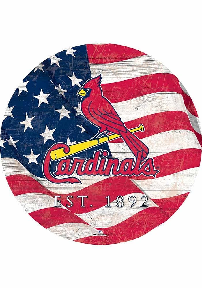 St Louis Cardinals Team Color Flag 12 Inch Circle Sign