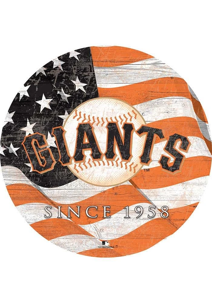 San Francisco Giants Team Color Flag 12 Inch Circle Sign