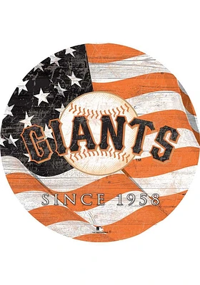 San Francisco Giants Team Color Flag 12 Inch Circle Sign