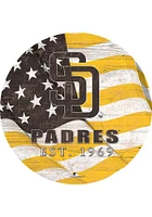 San Diego Padres Team Color Flag 12 Inch Circle Sign