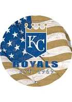 Kansas City Royals Team Color Flag 12 Inch Circle Sign - Blue