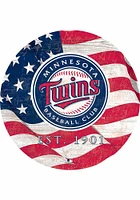 Minnesota Twins Team Color Flag 12 Inch Circle Sign
