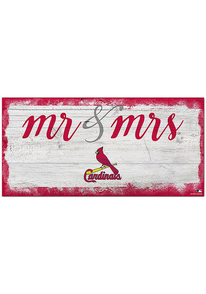 St Louis Cardinals Script Mr and Mrs Sign