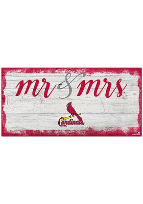 St Louis Cardinals Script Mr and Mrs Sign