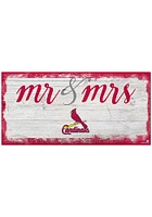 St Louis Cardinals Script Mr and Mrs Sign