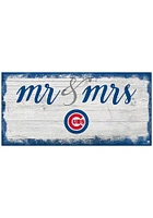 Chicago Cubs Script Mr and Mrs Sign