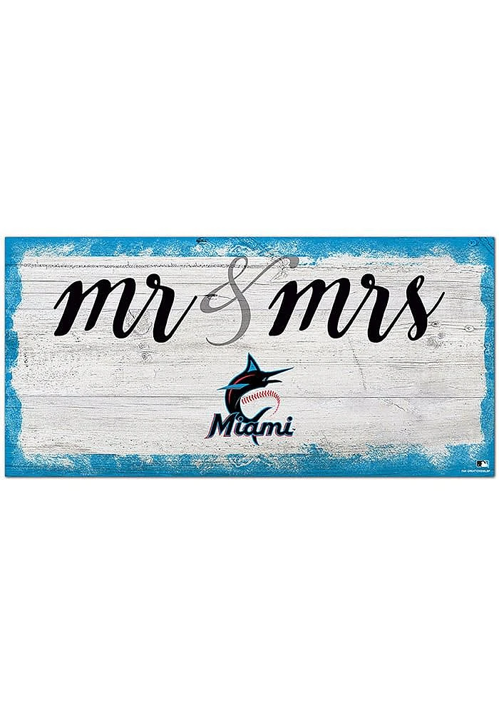 Miami Marlins Script Mr and Mrs Sign