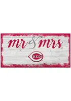 Cincinnati Reds Script Mr and Mrs Sign