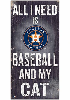 Houston Astros Baseball and My Cat Sign