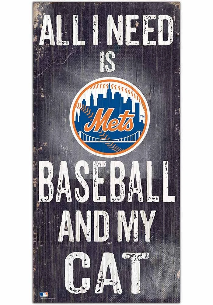New York Mets Baseball and My Cat Sign
