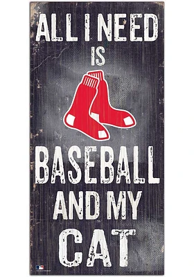 Boston Red Sox Baseball and My Cat Sign