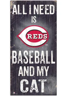 Cincinnati Reds Baseball and My Cat Sign