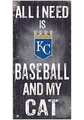 Kansas City Royals Baseball and My Cat Sign - Blue