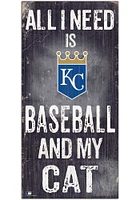 Kansas City Royals Baseball and My Cat Sign - Blue