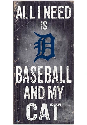 Detroit Tigers Baseball and My Cat Sign