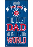 Chicago Cubs Best Dad in the World Sign - Blue