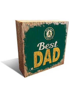 Oakland Athletics Best Dad Block Sign