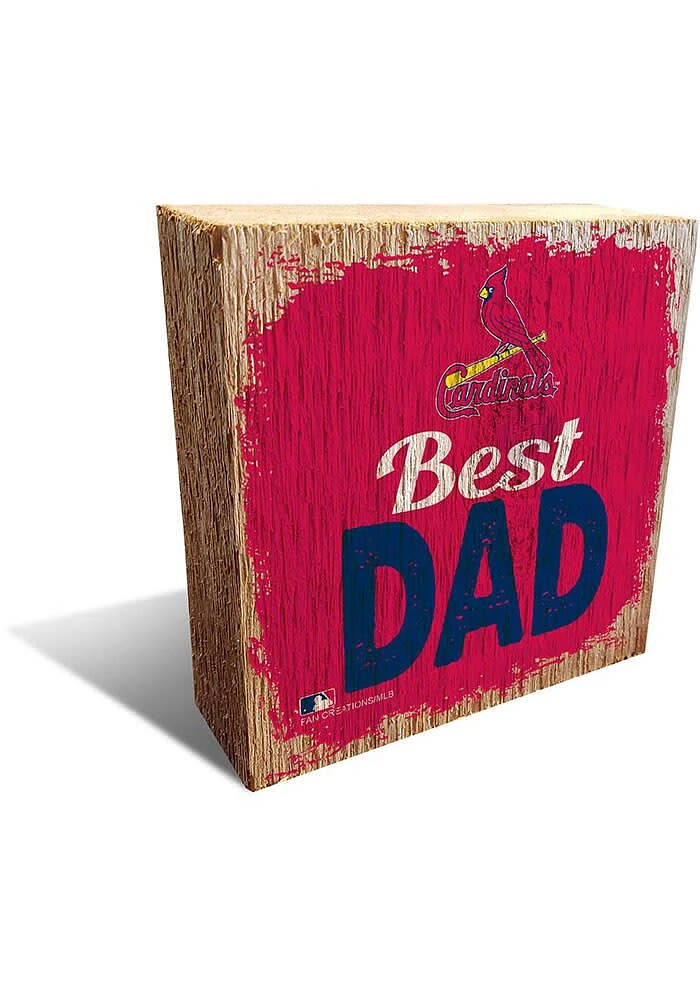 St Louis Cardinals Best Dad Block Sign