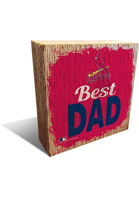 St Louis Cardinals Best Dad Block Sign