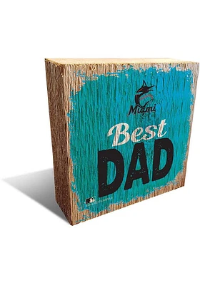 Miami Marlins Best Dad Block Sign