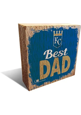 Kansas City Royals Best Dad Block Sign - Blue