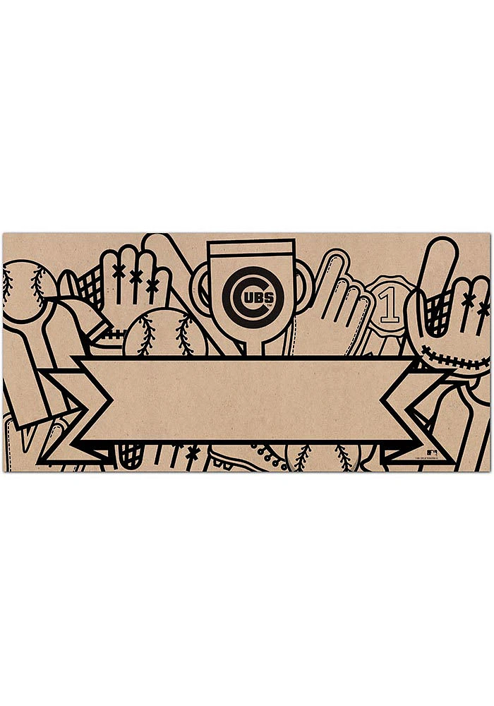 Chicago Cubs Banner Coloring Sign