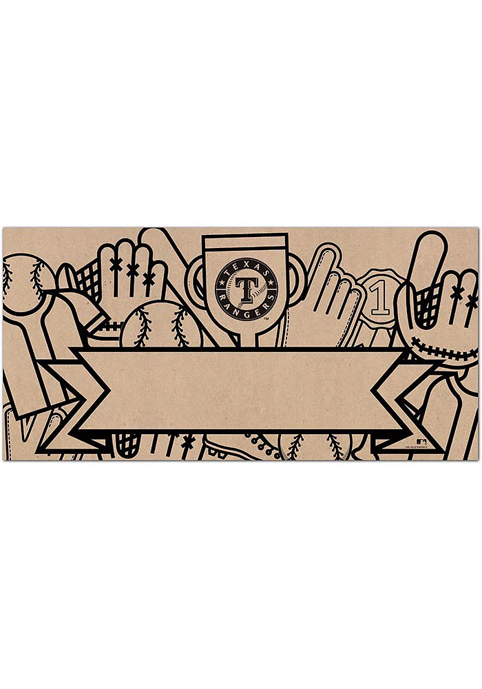 Texas Rangers Banner Coloring Sign