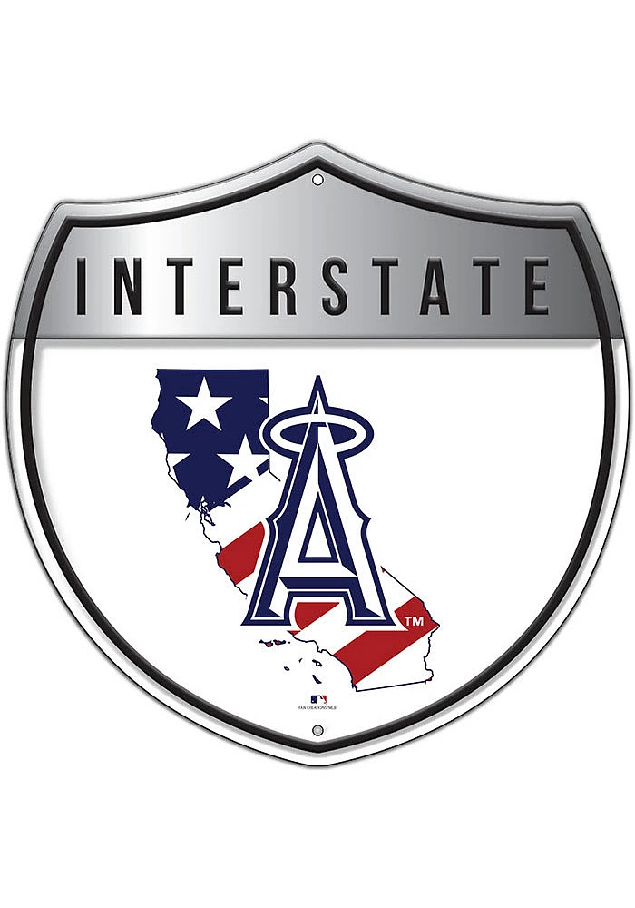 Los Angeles Angels 12 Inch Patriotic Interstate Metal Sign