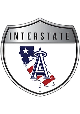 Los Angeles Angels 12 Inch Patriotic Interstate Metal Sign