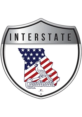 St Louis Cardinals 12 Inch Patriotic Interstate Metal Sign