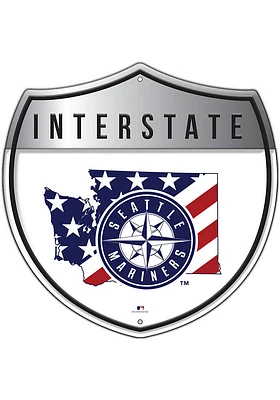 Seattle Mariners 12 Inch Patriotic Interstate Metal Sign