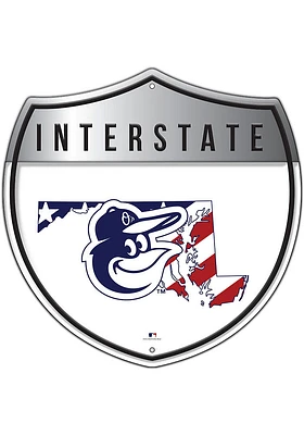 Baltimore Orioles 12 Inch Patriotic Interstate Metal Sign